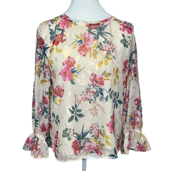 Loft Iridescent Ruffled Sleeves Blouse - Picture 2 of 5